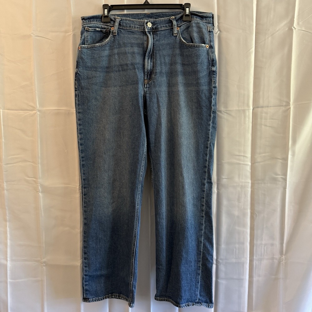 GAP Jeans Womens '90s Loose High Rise Blue 14R Fits 36x28 Straight Leg Med Wash